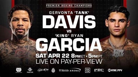 ryan garcia vs tank date and time|Gervonta Davis vs. Ryan Garcia fight start time: Live。